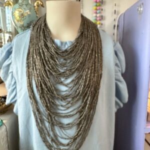 BCBG/MaxAzaria Beaded Magnetic Necklace “Hematite”